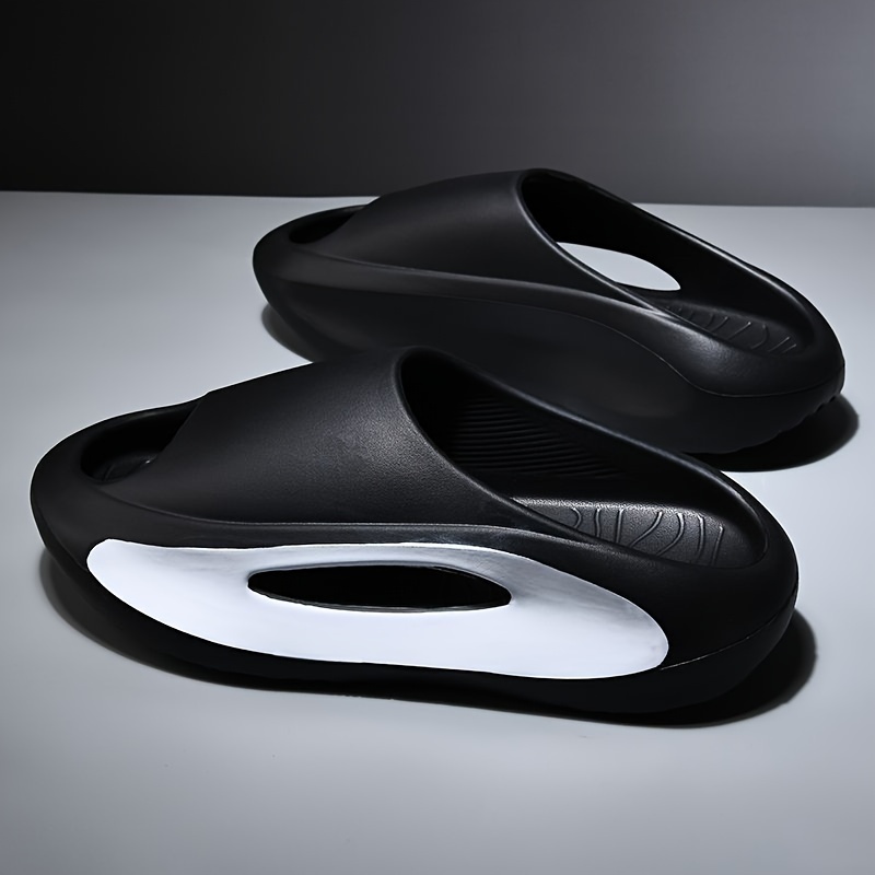 colorblock stylish pillow slides soft sole platform slip on home shower slides non slip summer casual slides details 4