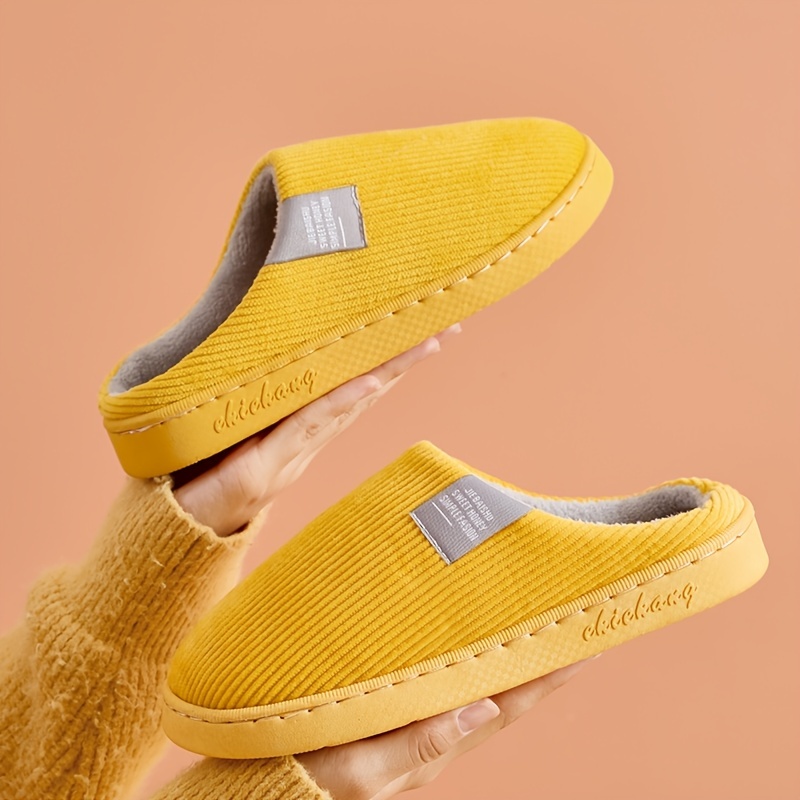 womens thick bottom home slippers household plush slippers anti slip thermal slippers details 3