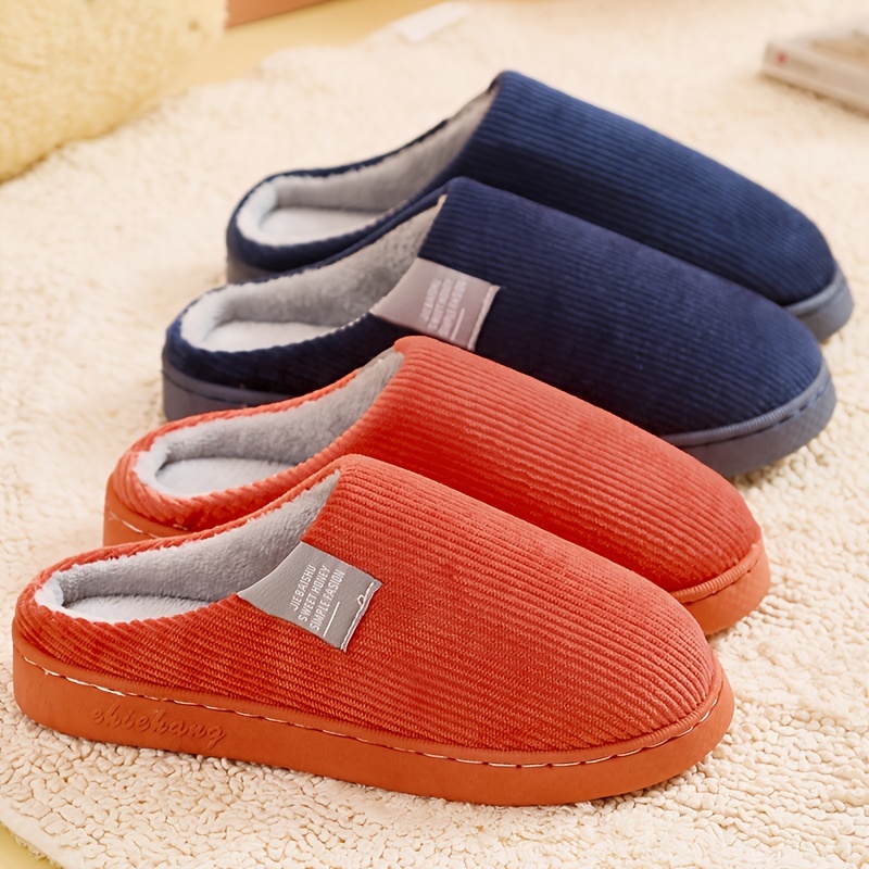 womens thick bottom home slippers household plush slippers anti slip thermal slippers details 6